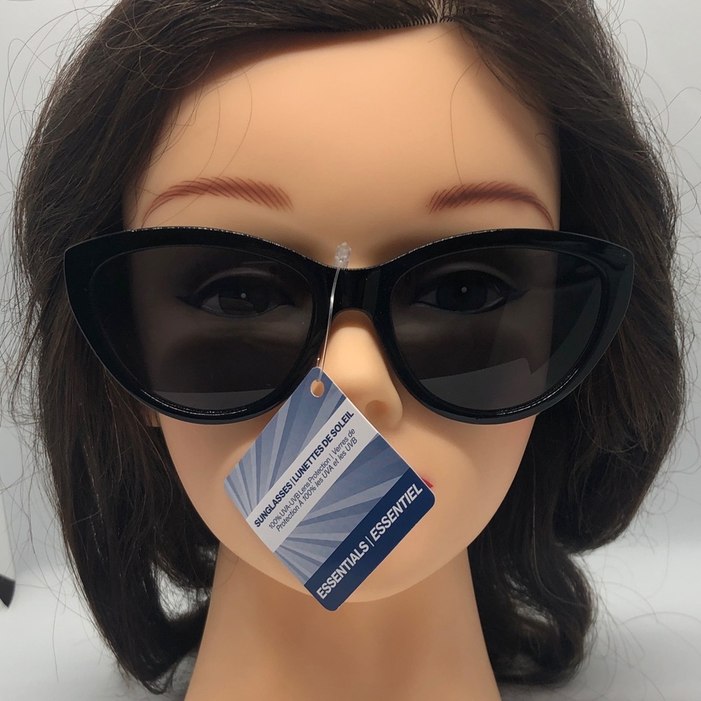 Glossy Black Cat-Eye Sunglasses, Foster Grant